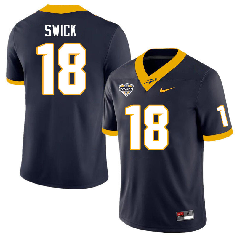 Toledo Rockets #18 Gene Swick College Football Jerseys Stitched Sale-Navy